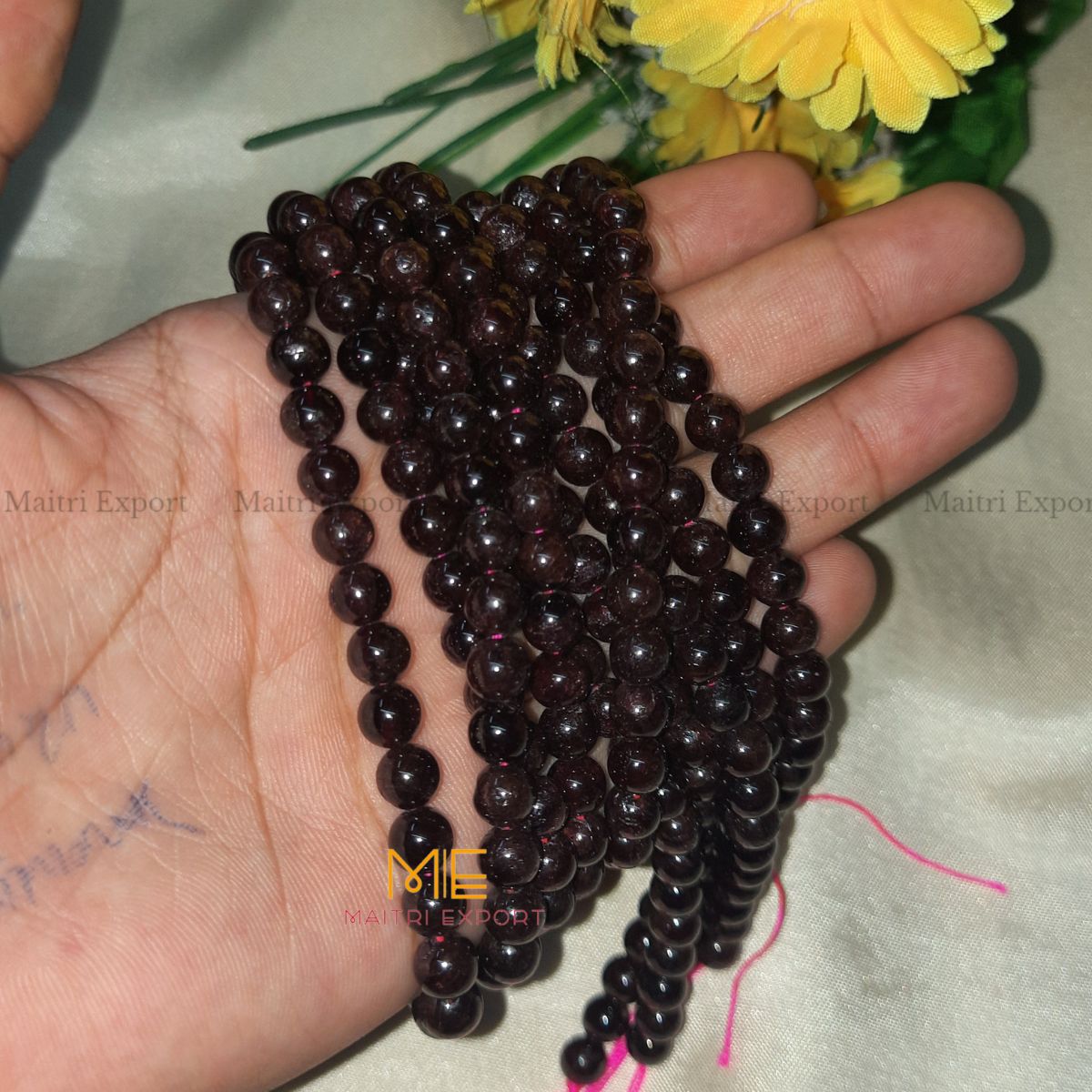 6mm loose round crystal beads strand / line-Garnet-Maitri Export | Crystals Store