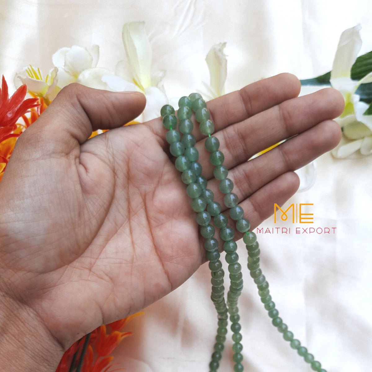 6mm loose round crystal beads strand / line-Green Aventurine-Maitri Export | Crystals Store