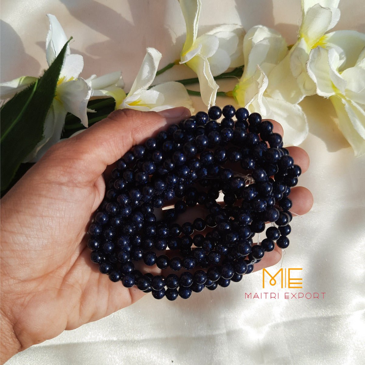 6mm loose round crystal beads strand / line-Blue Goldstone-Maitri Export | Crystals Store