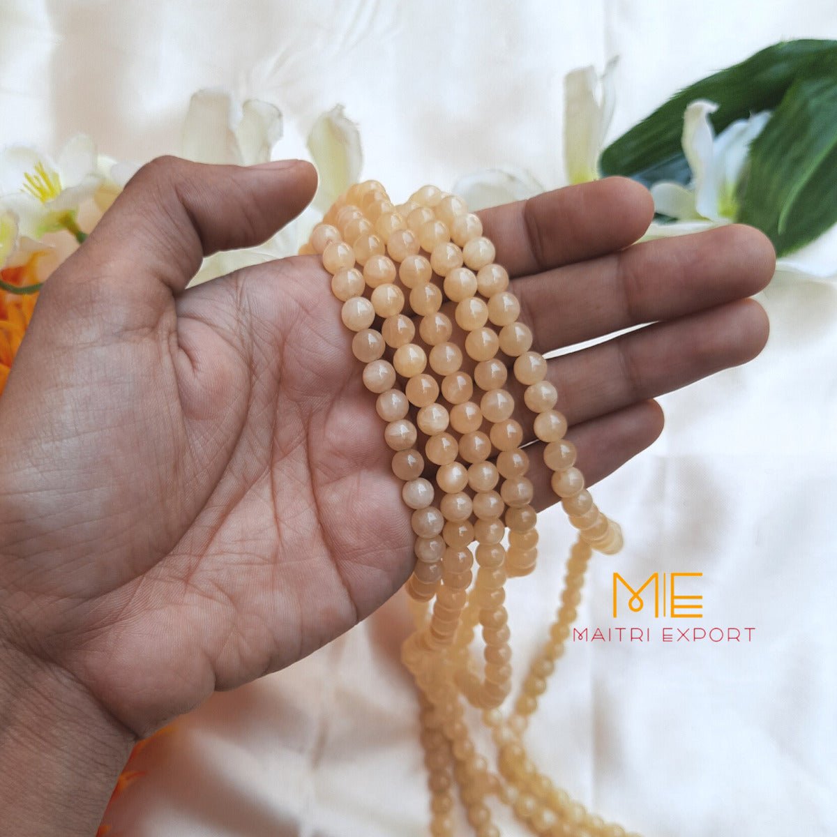 6mm loose round crystal beads strand / line-Calcite-Maitri Export | Crystals Store