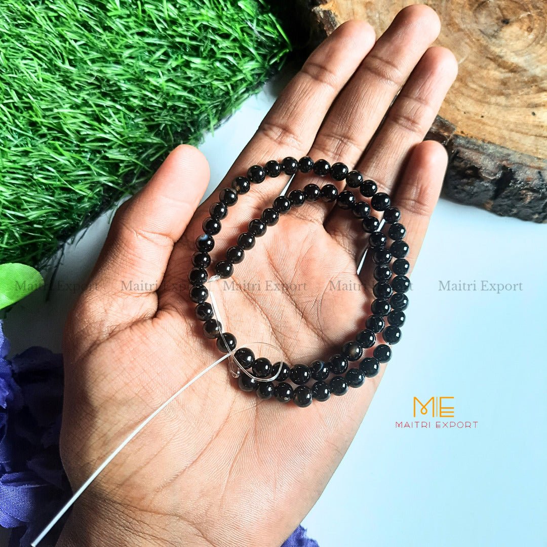 6mm loose round crystal beads strand / line-Black Onyx-Maitri Export | Crystals Store