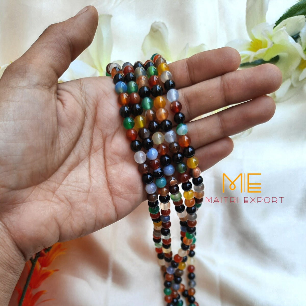 6mm loose round crystal beads strand / line-Multi Onyx-Maitri Export | Crystals Store