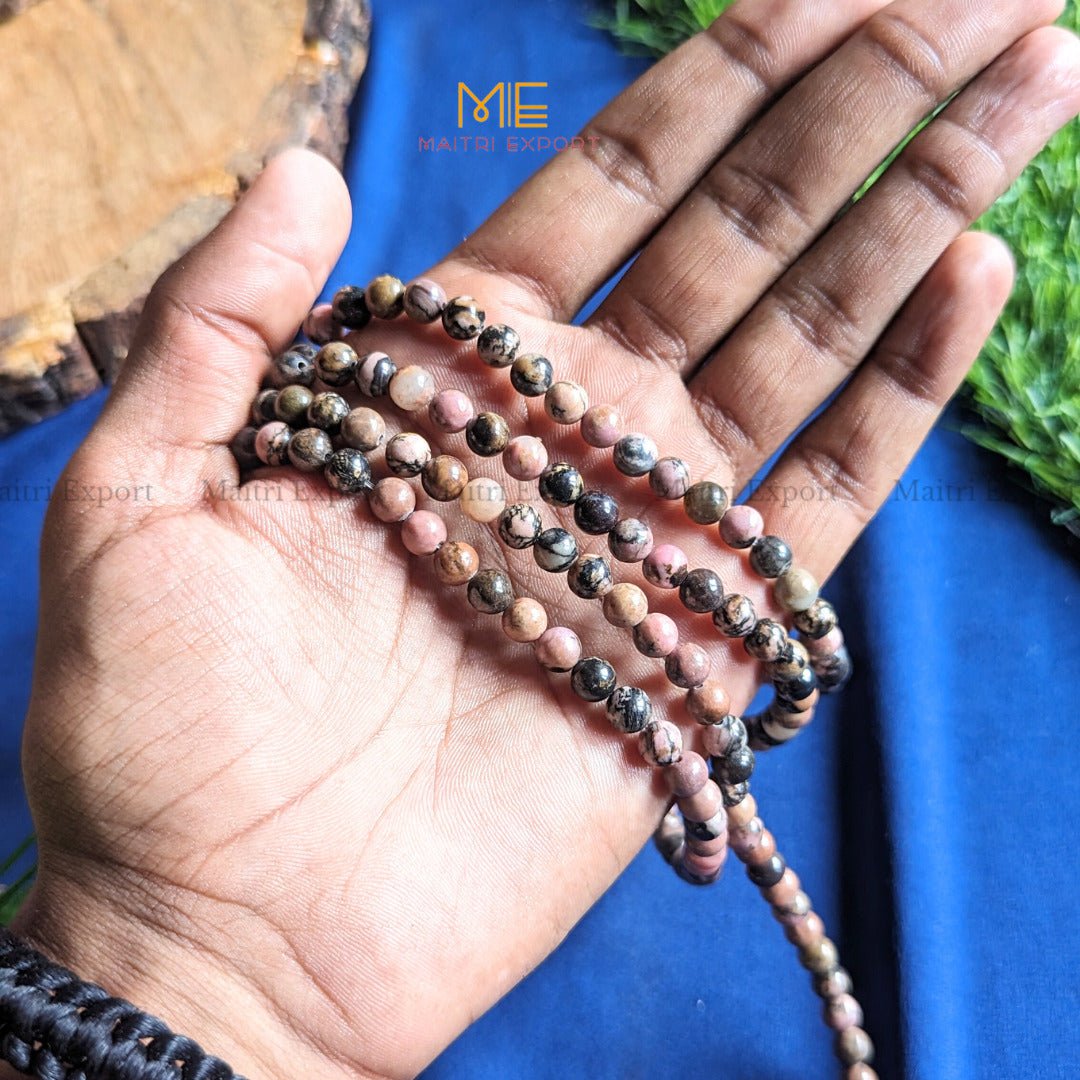 6mm loose round crystal beads strand / line-Rhodonite-Maitri Export | Crystals Store