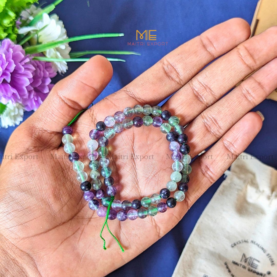 6mm loose round crystal beads strand / line-Multi Fluorite-Maitri Export | Crystals Store