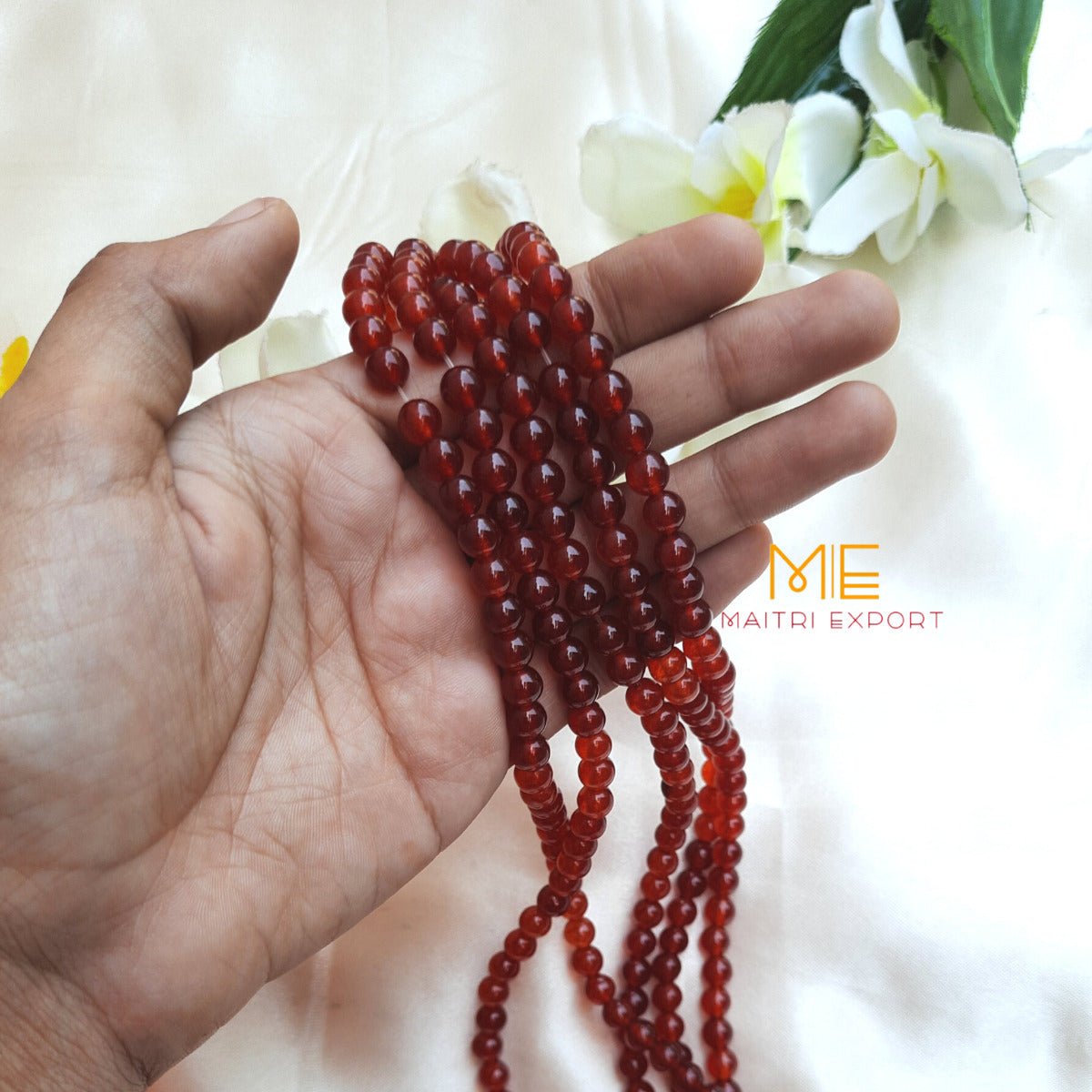 6mm loose round crystal beads strand / line-Red Onyx-Maitri Export | Crystals Store