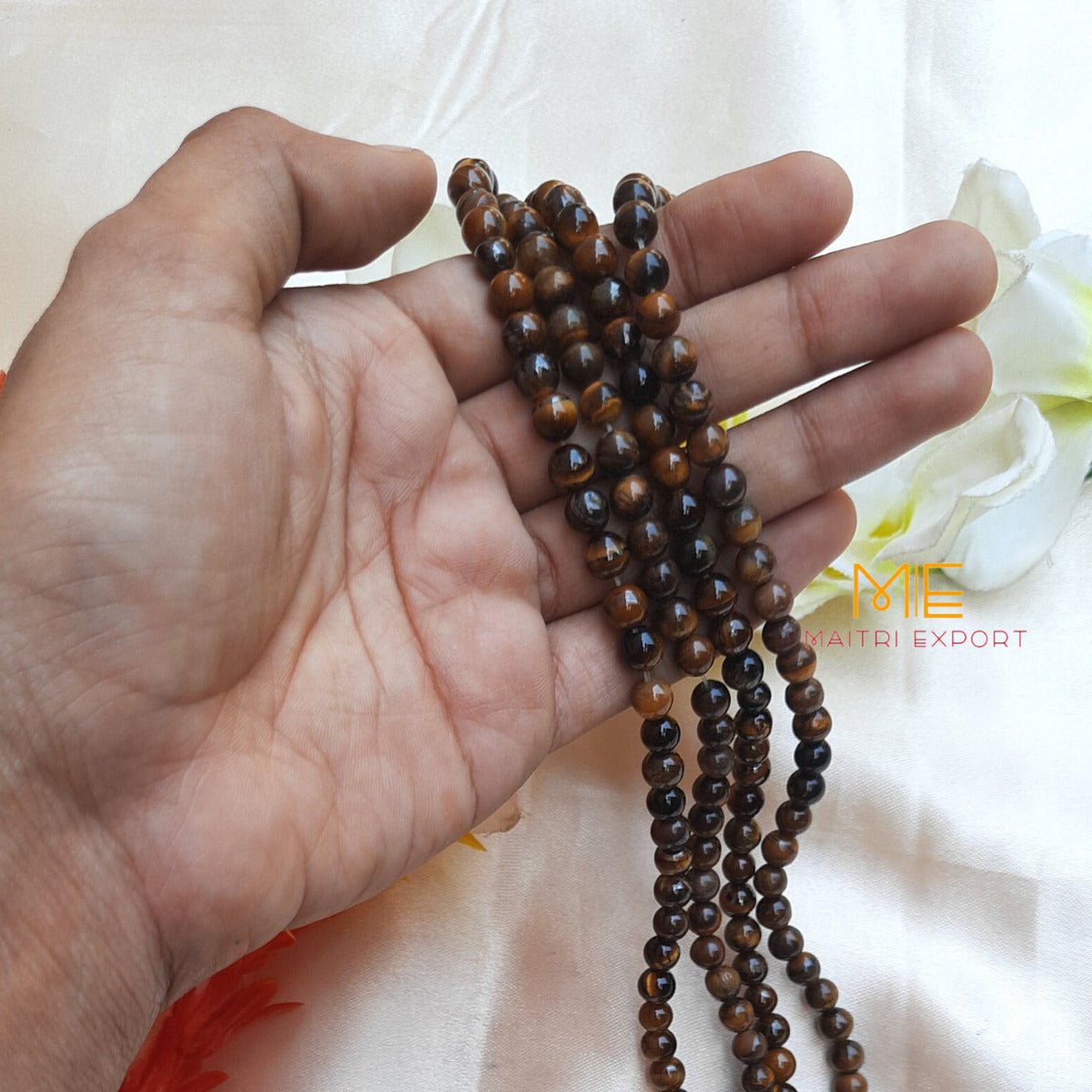 6mm loose round crystal beads strand / line-Tiger Eye-Maitri Export | Crystals Store