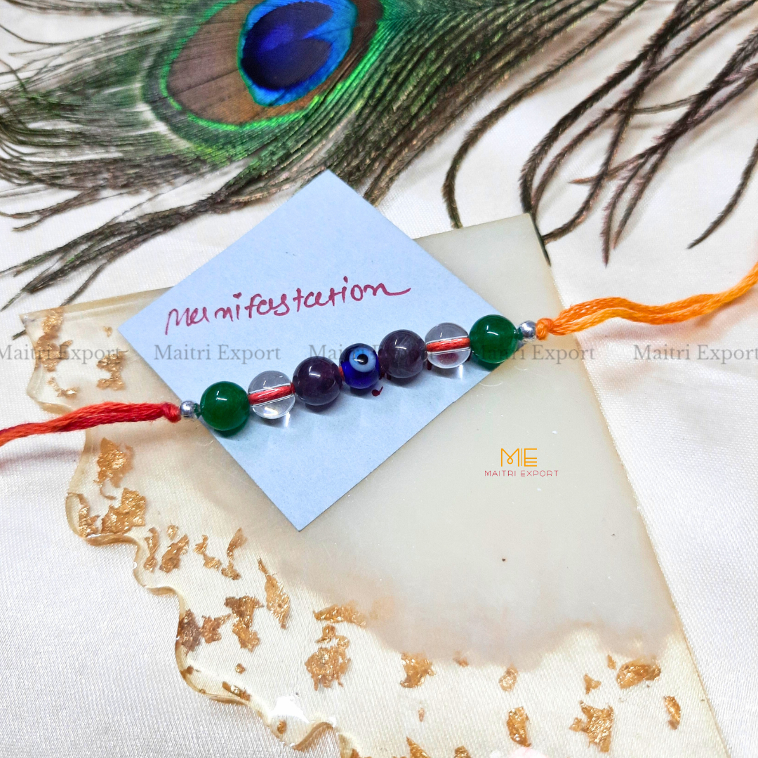 Natural crystal stone purposed rakhi-Maitri Export | Crystals Store