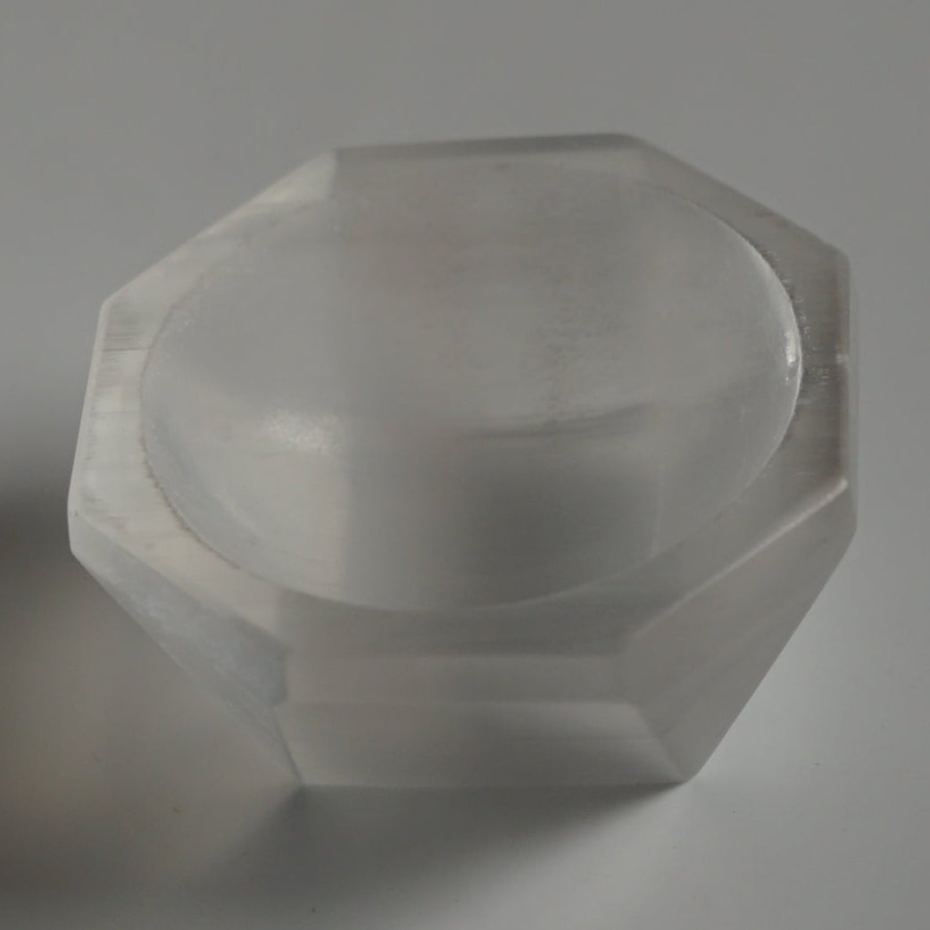 Selenite 2 inch bowl octagon shape-Maitri Export | Crystals Store