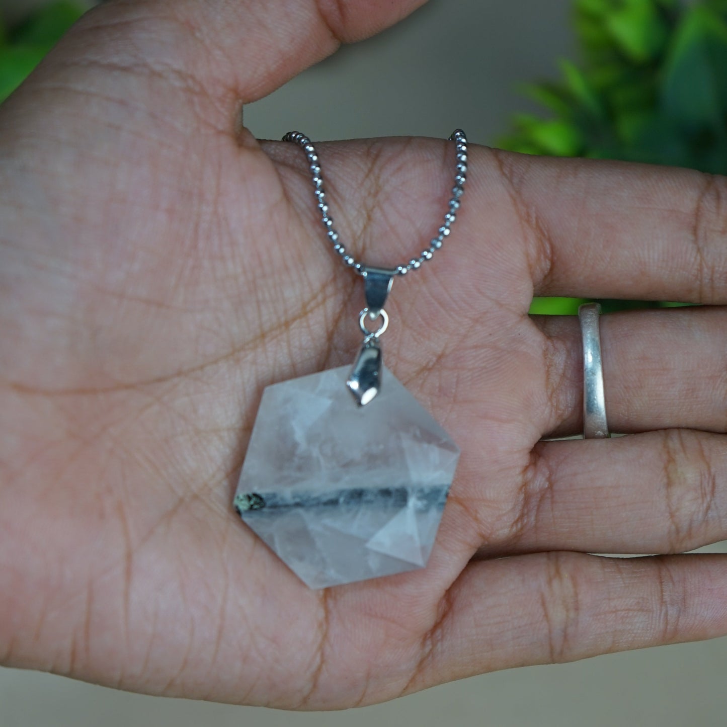 David Star Pendant(25mm)-Tourmaline quartz-Maitri Export | Crystals Store