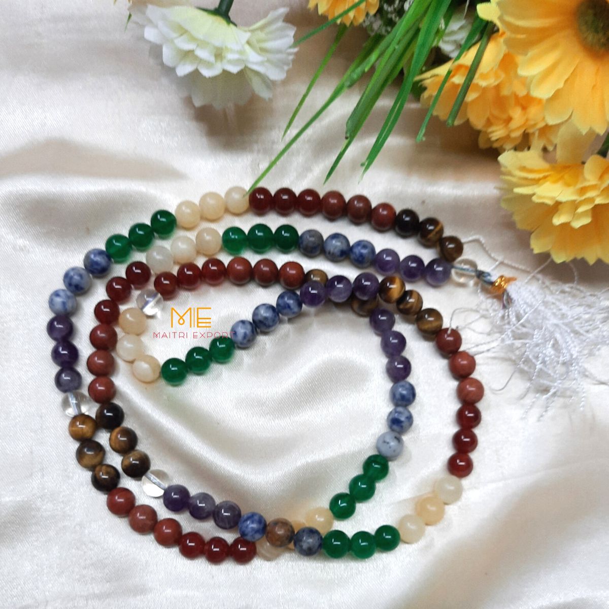 chakra 8mm beads Jaap mala – Maitri Export Crystals Store
