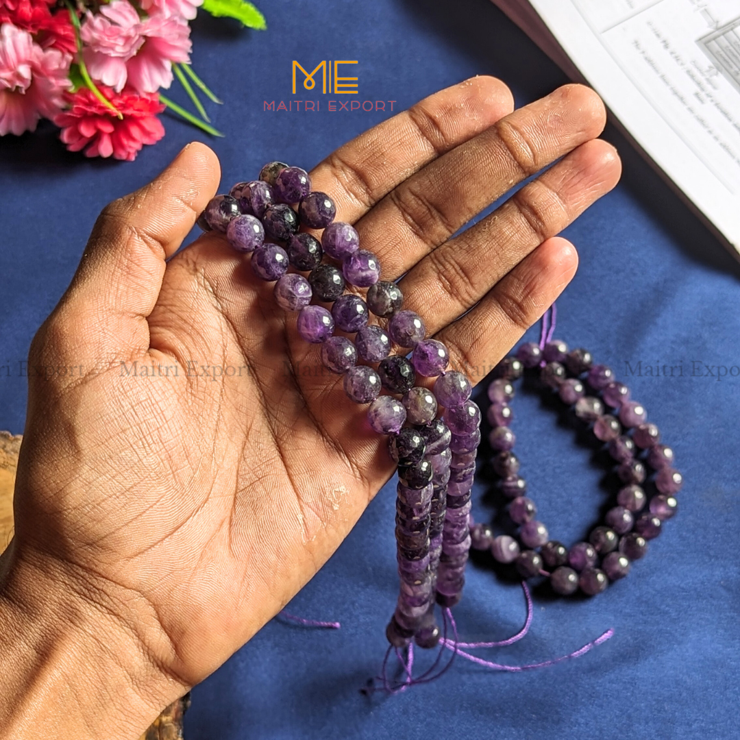 Loose 10mm Crystal Beads Faceted / Diamond cut Line for Bracelets / Jewellery-Amethyst-Maitri Export | Crystals Store