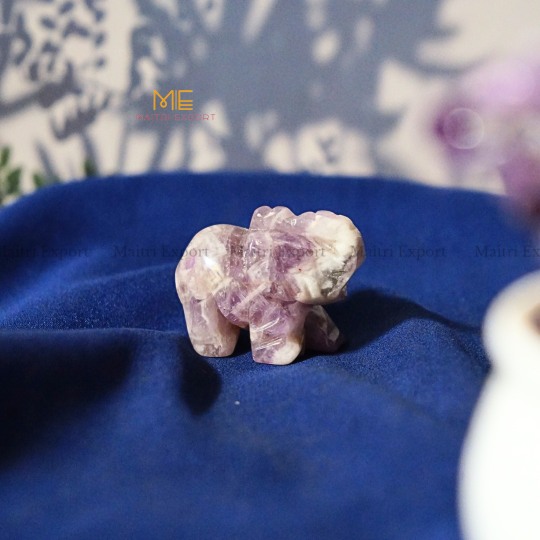 1.5 Inch Elephant Natural Crystal Handcrafted Figurine / Carving-Maitri Export | Crystals Store