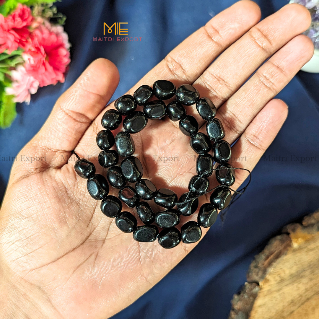 Small Tumble healing Crystal Loose Beads-Black Obsidian-Maitri Export | Crystals Store