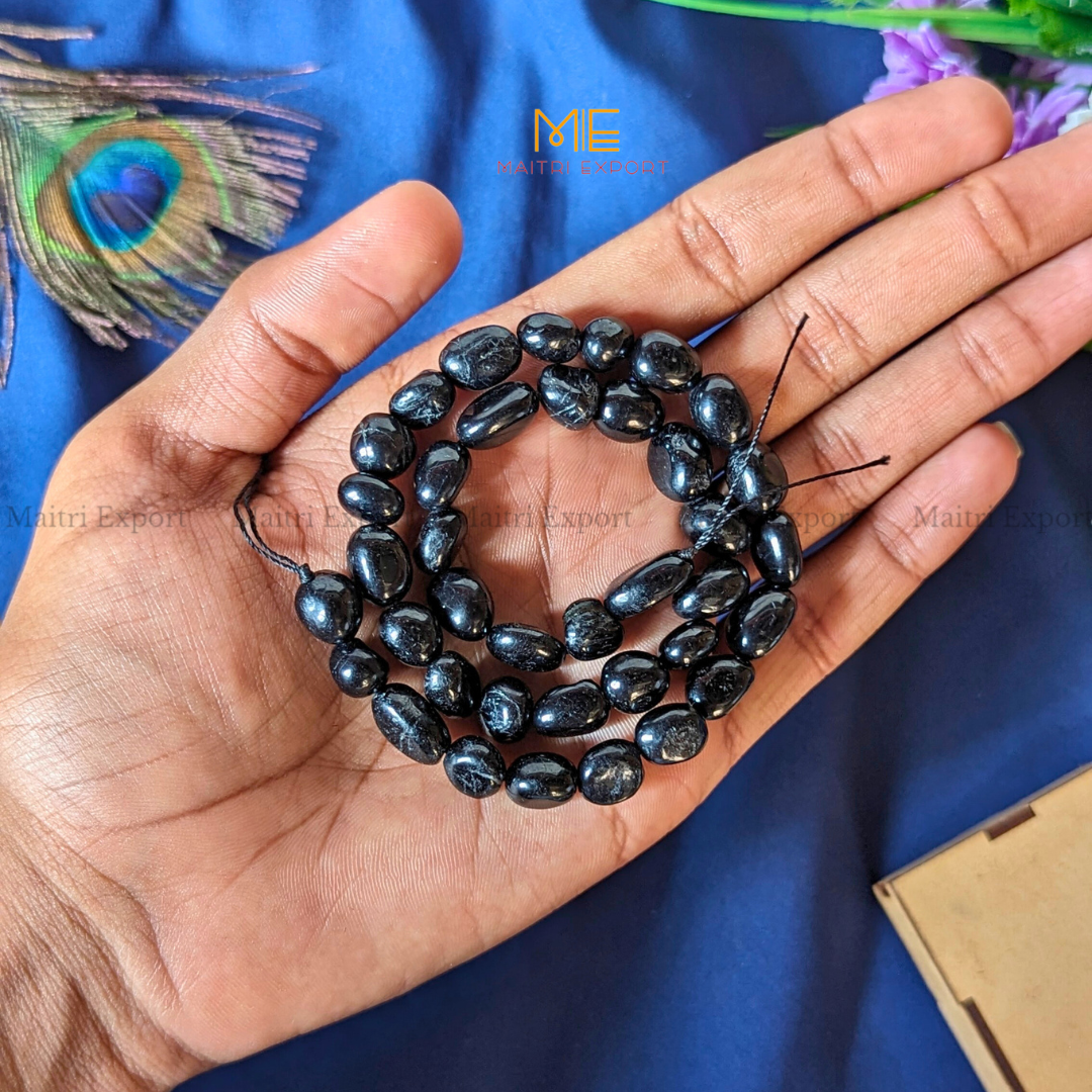 Small Tumble healing Crystal Loose Beads-Black Tourmaline-Maitri Export | Crystals Store