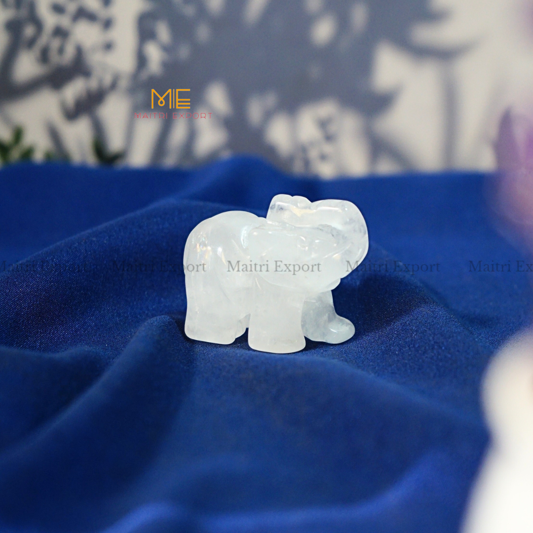 1.5 Inch Elephant Natural Crystal Handcrafted Figurine / Carving-Maitri Export | Crystals Store