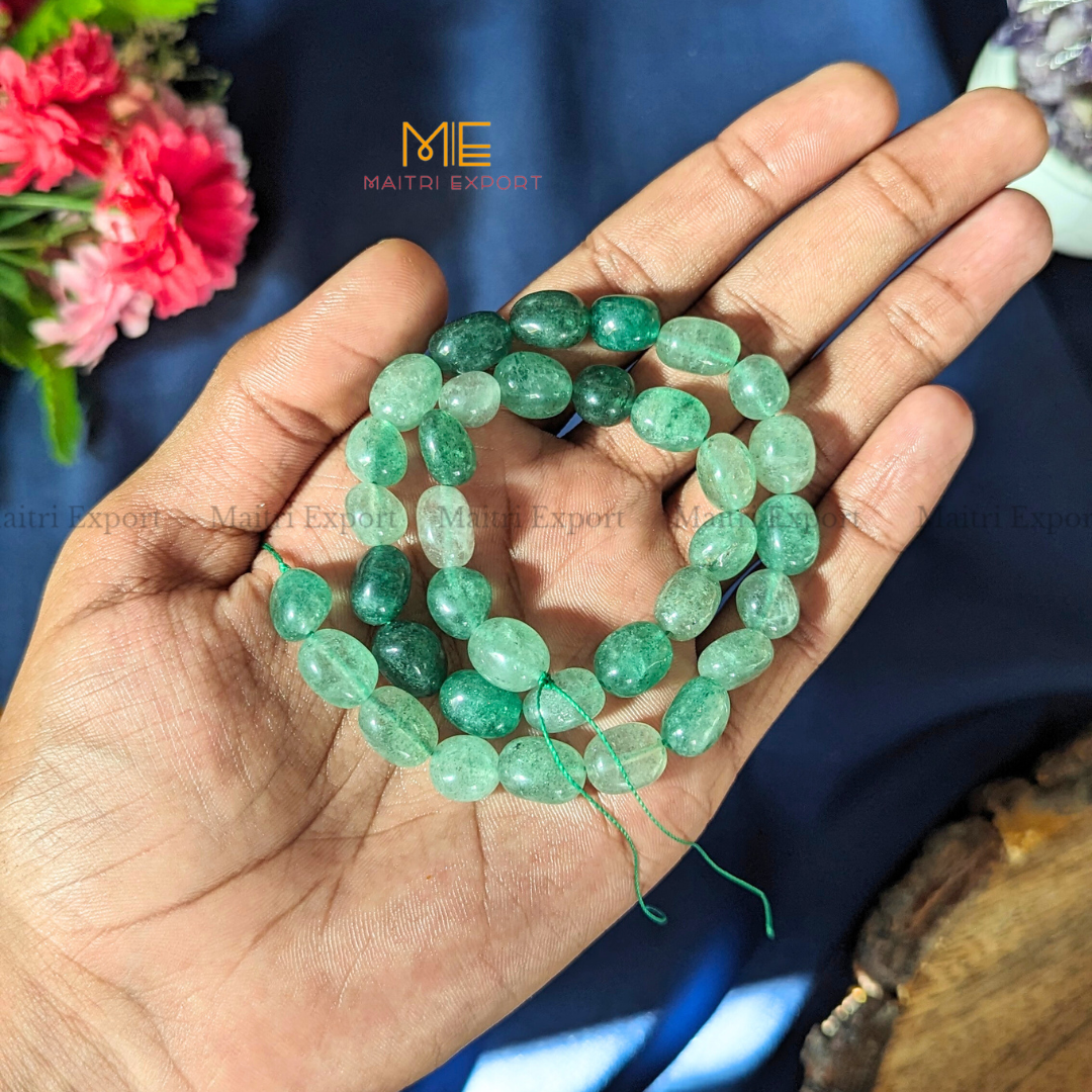 Small Tumble healing Crystal Loose Beads-Green Aventurine-Maitri Export | Crystals Store
