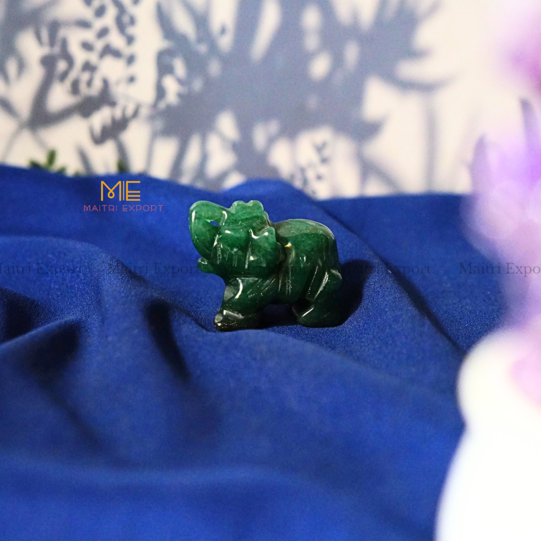 1.5 Inch Elephant Natural Crystal Handcrafted Figurine / Carving-Maitri Export | Crystals Store
