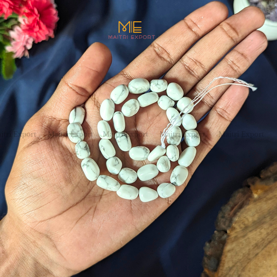 Small Tumble healing Crystal Loose Beads-Howlite-Maitri Export | Crystals Store