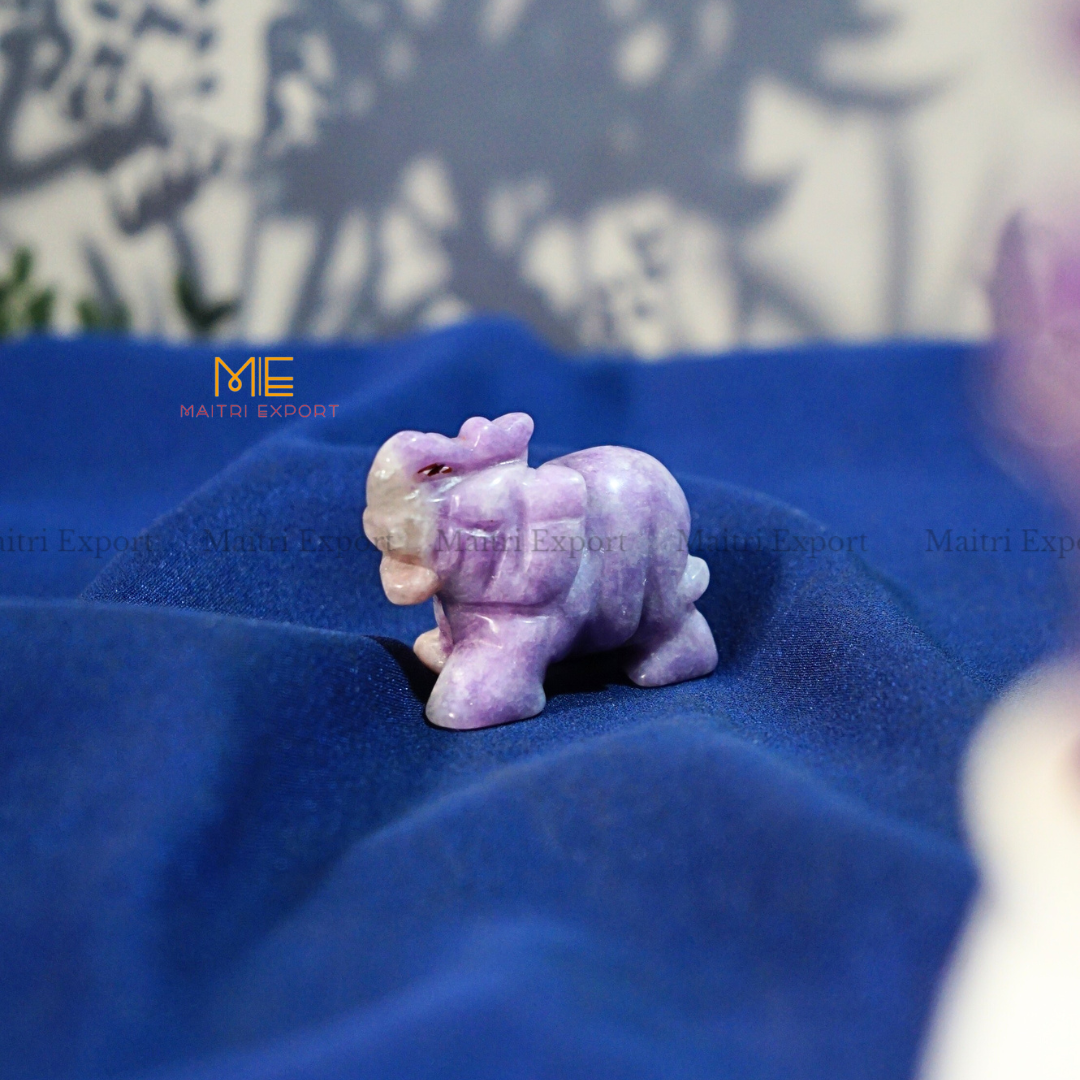 1.5 Inch Elephant Natural Crystal Handcrafted Figurine / Carving-Maitri Export | Crystals Store
