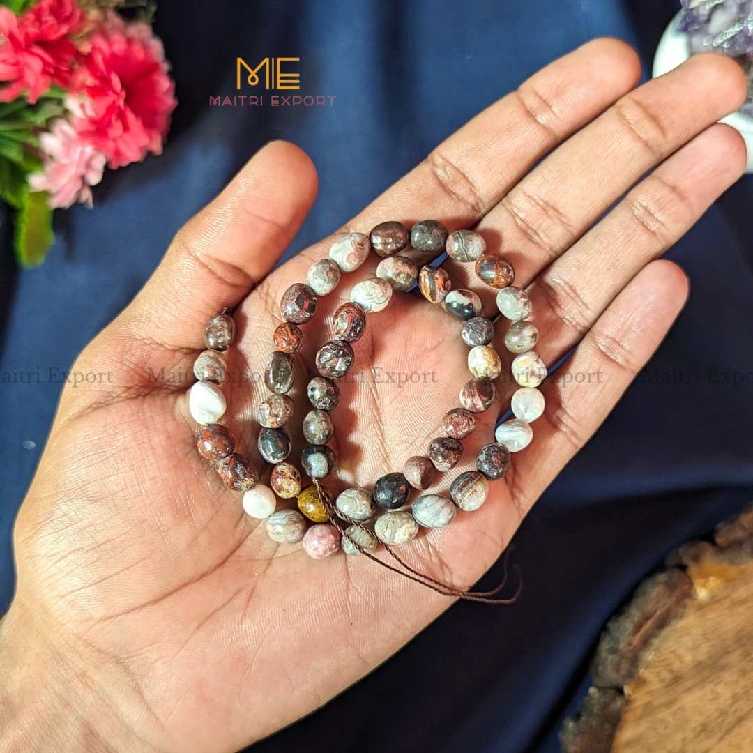 Small Tumble healing Crystal Loose Beads-Mexican Crazy Lace Agate-Maitri Export | Crystals Store