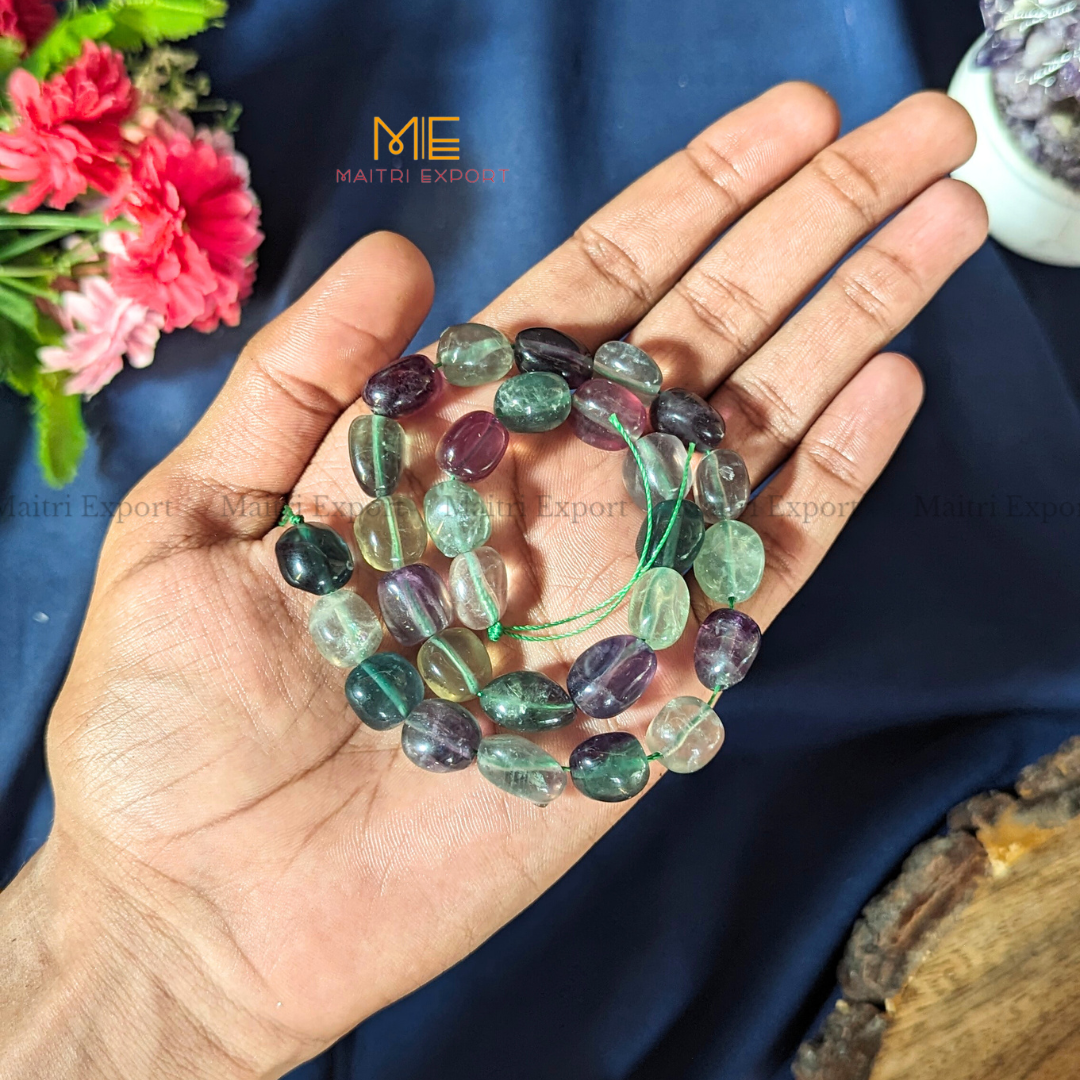 Small Tumble healing Crystal Loose Beads-Multi Fluorite-Maitri Export | Crystals Store