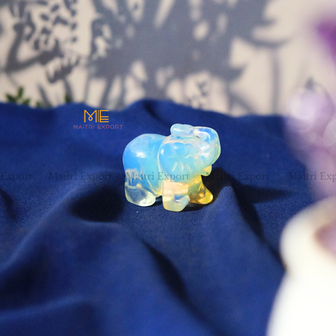 1.5 Inch Elephant Natural Crystal Handcrafted Figurine / Carving-Maitri Export | Crystals Store