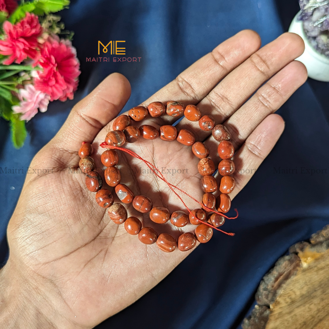 Small Tumble healing Crystal Loose Beads-Red Jasper-Maitri Export | Crystals Store