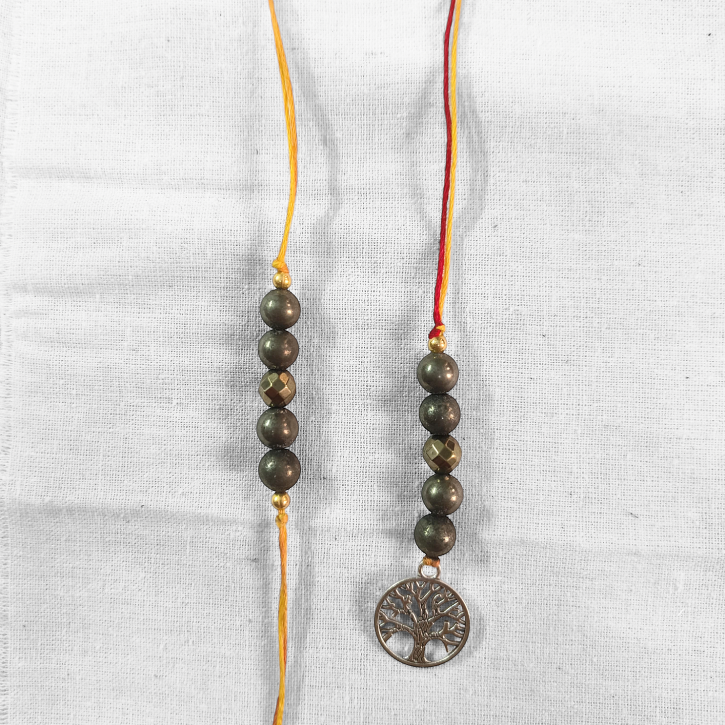 Pyrite rakhi and lumba pair-Maitri Export | Crystals Store