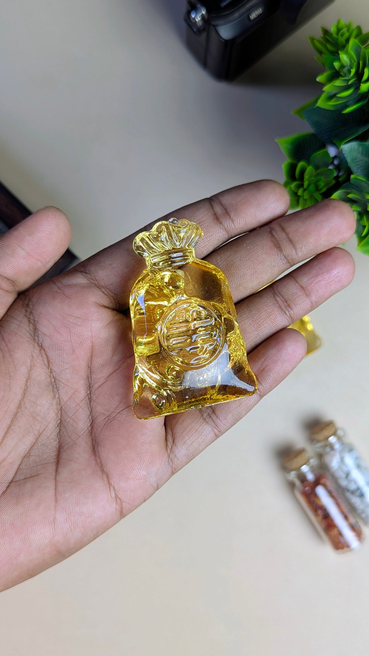 Golden fengshui money bag-Maitri Export | Crystals Store