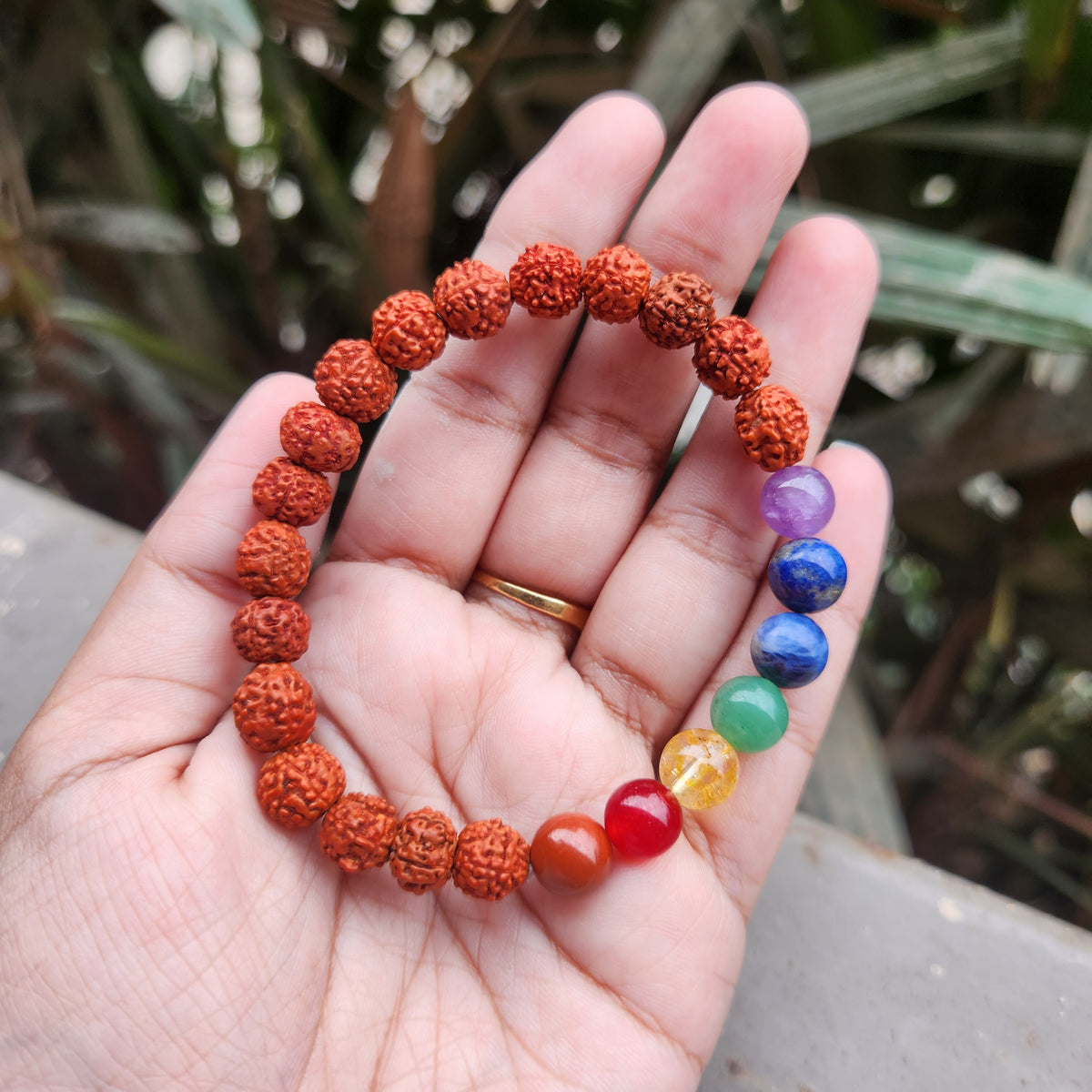 Rudraksh 7 chakra bracelet-Maitri Export | Crystals Store