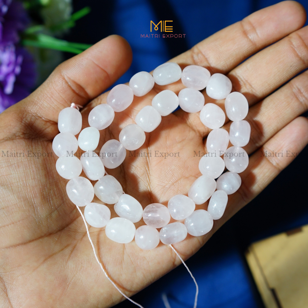 Small Tumble healing Crystal Loose Beads-Rose Quartz-Maitri Export | Crystals Store