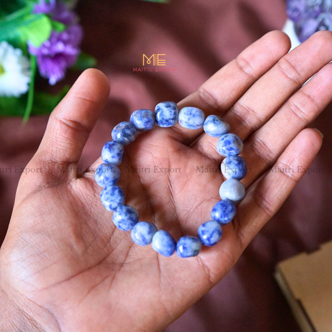 Small Tumble Crystal Beads Bracelet-Sodalite AA-Maitri Export | Crystals Store