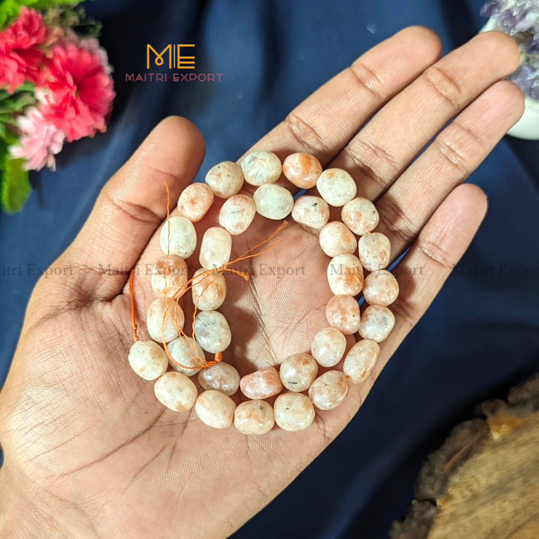Small Tumble healing Crystal Loose Beads-Sunstone-Maitri Export | Crystals Store