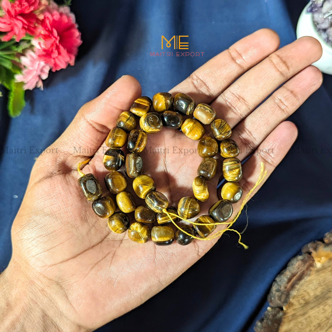 Small Tumble healing Crystal Loose Beads-Tiger Eye-Maitri Export | Crystals Store