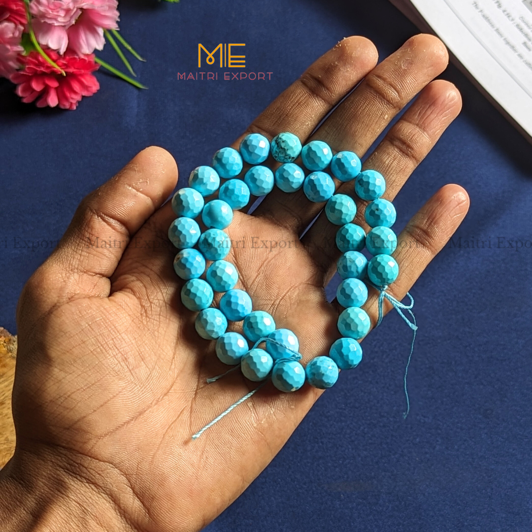 Loose 10mm Crystal Beads Faceted / Diamond cut Line for Bracelets / Jewellery-Turquoise-Maitri Export | Crystals Store
