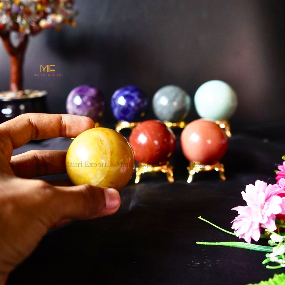 7 Chakra Crystal stone Ball / Sphere Set-Maitri Export | Crystals Store
