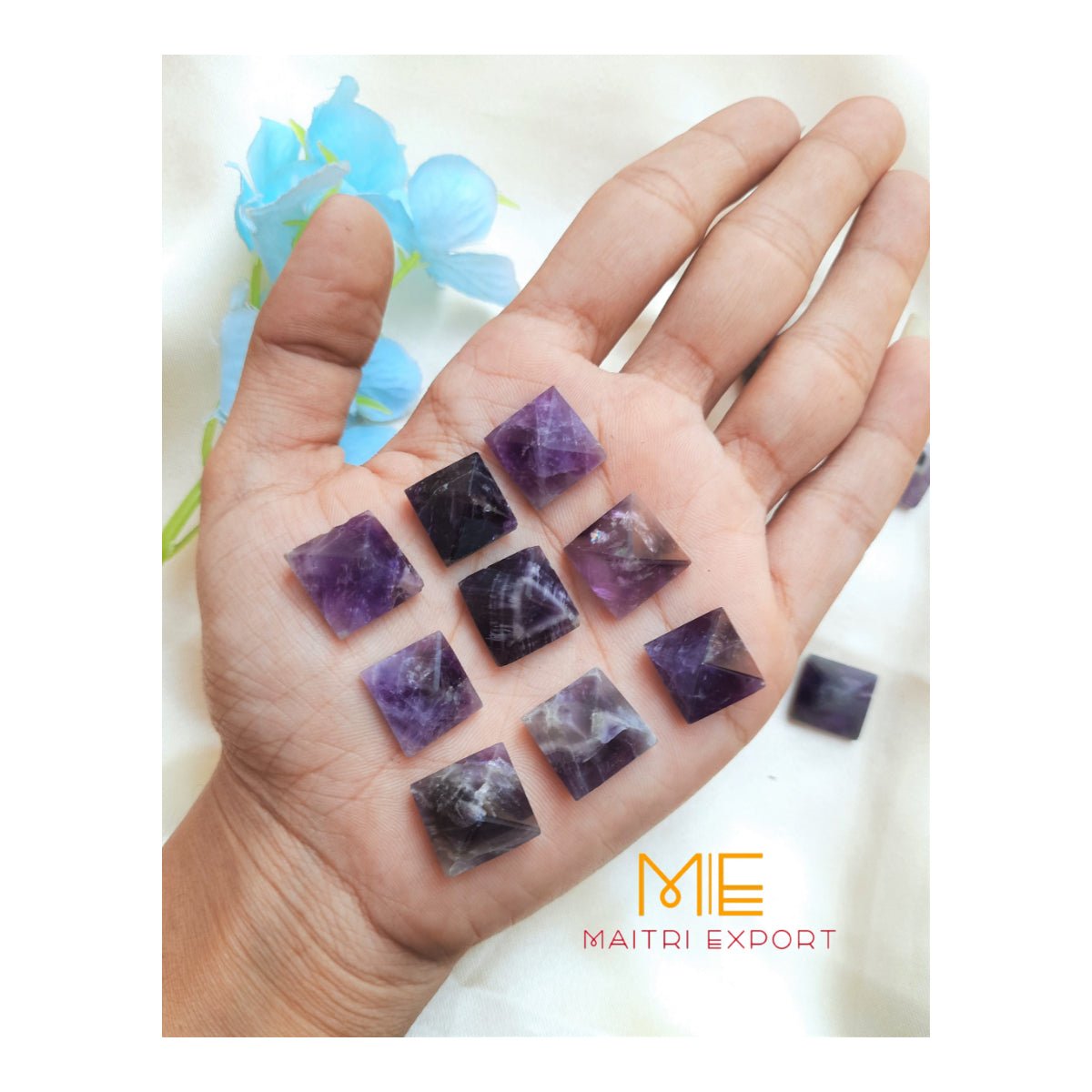 Crystal stone pyramids, mini ( 0.5 inch )-Amethyst-Maitri Export | Crystals Store