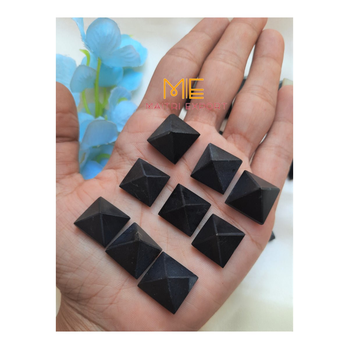 Crystal stone pyramids, mini ( 0.5 inch )-Black tourmaline-Maitri Export | Crystals Store