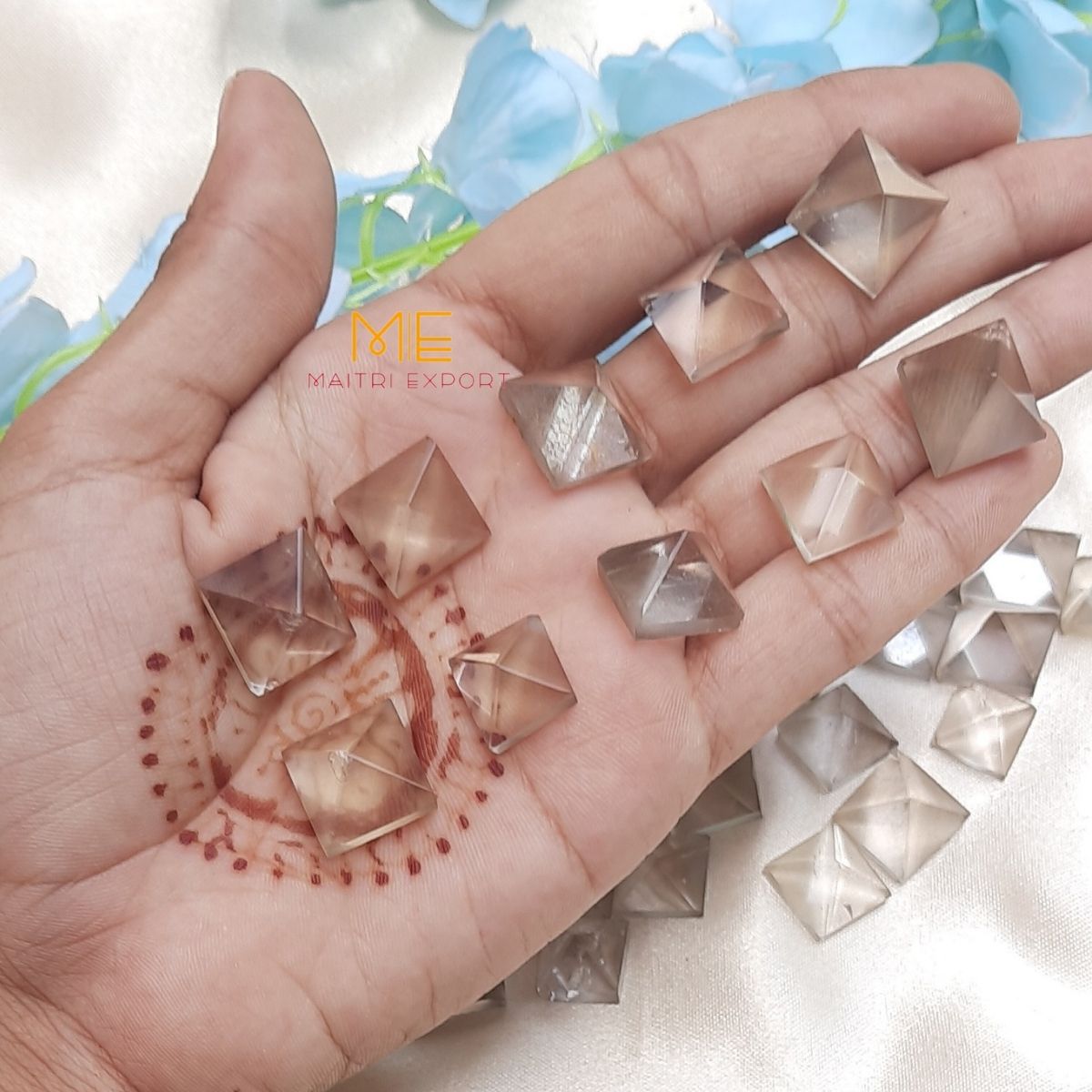 Crystal stone pyramids, mini ( 0.5 inch )-Smokey Quartz-Maitri Export | Crystals Store