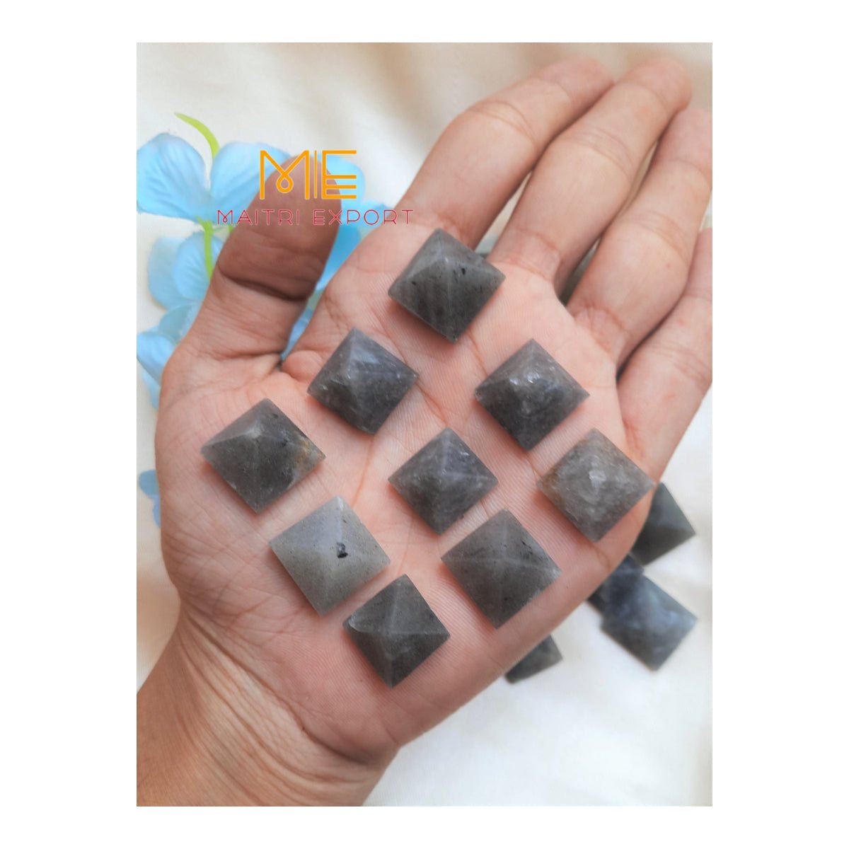 Crystal stone pyramids, mini ( 0.5 inch )-Gray Agate-Maitri Export | Crystals Store