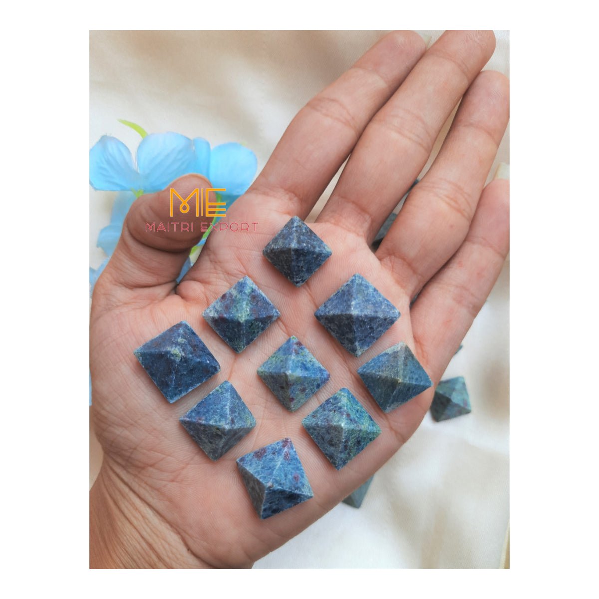 Crystal stone pyramids, mini ( 0.5 inch )-Ruby kyanite-Maitri Export | Crystals Store