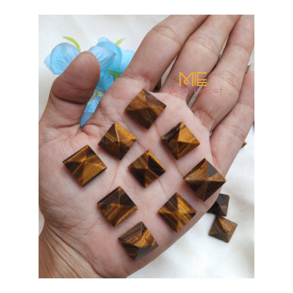 Crystal stone pyramids, mini ( 0.5 inch )-Tiger Eye-Maitri Export | Crystals Store