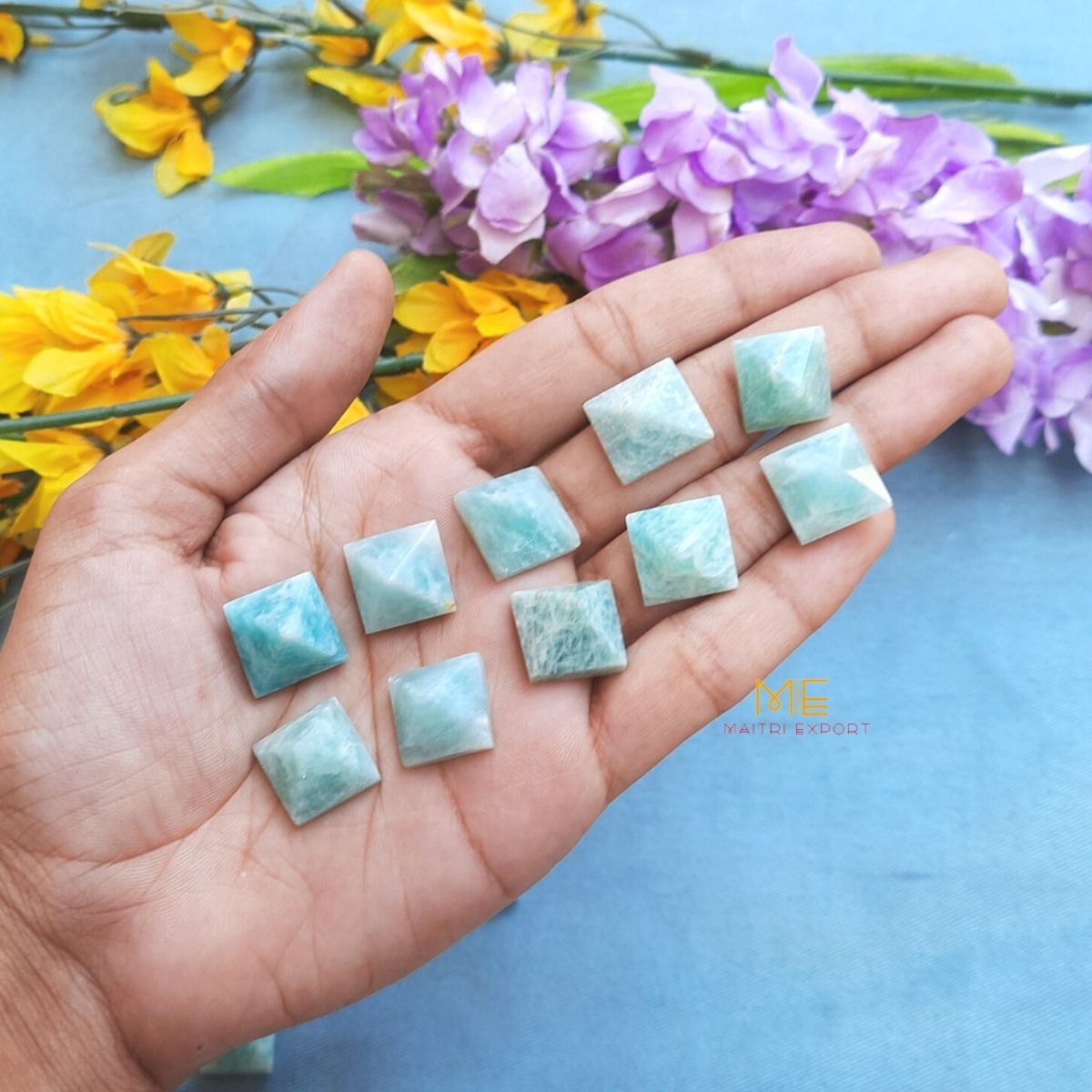 Crystal stone pyramids, mini ( 0.5 inch )-Amazonite-Maitri Export | Crystals Store