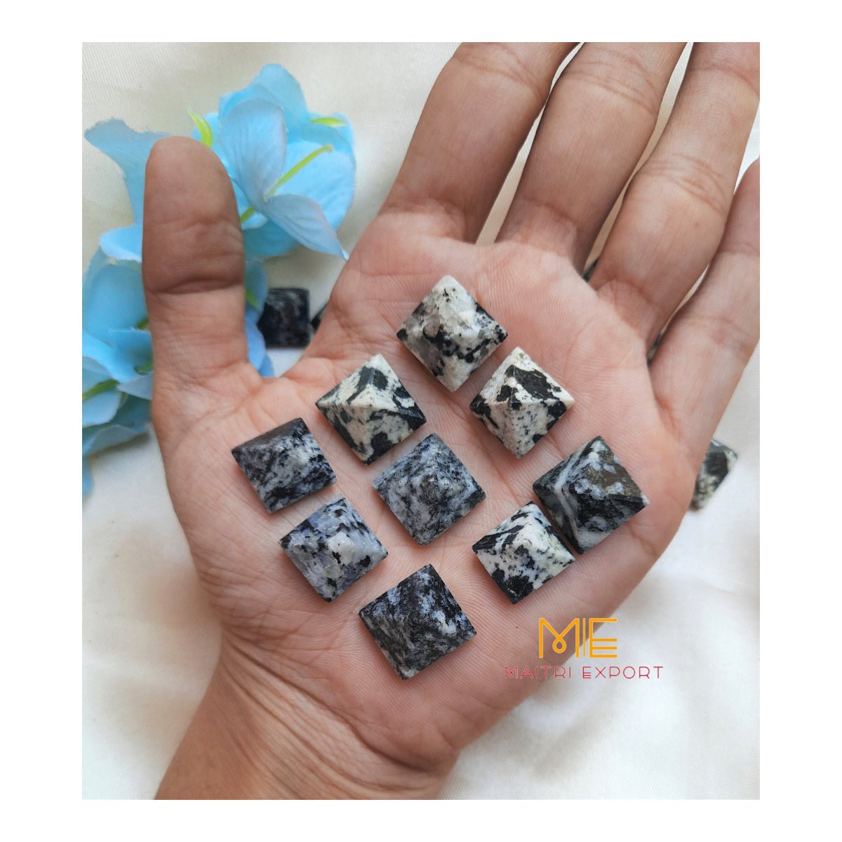 Crystal stone pyramids, mini ( 0.5 inch )-Zebra jasper-Maitri Export | Crystals Store