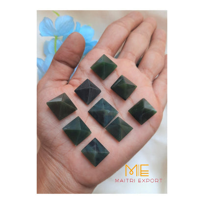 Crystal stone pyramids, mini ( 0.5 inch )-Green Jade-Maitri Export | Crystals Store