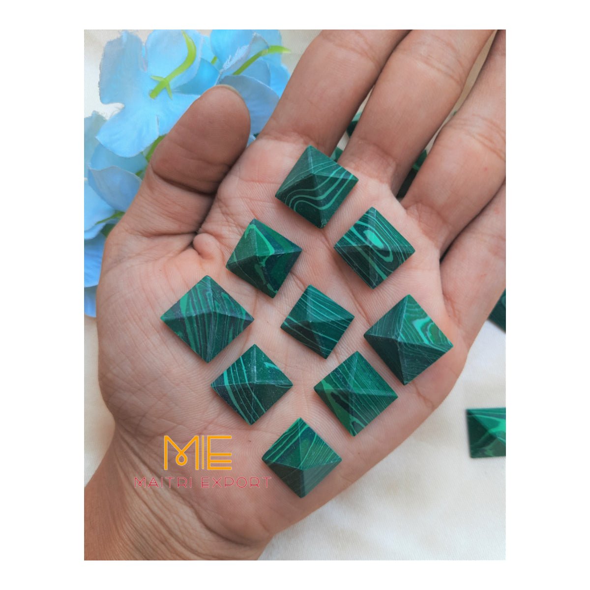 Crystal stone pyramids, mini ( 0.5 inch )-Malachite-Maitri Export | Crystals Store