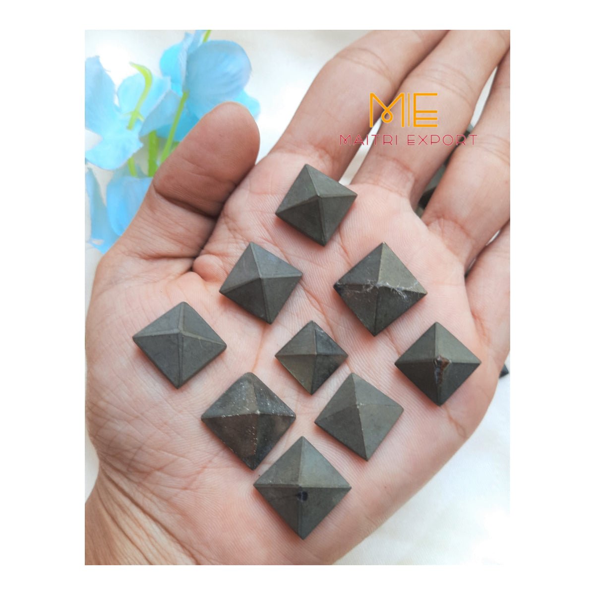 Crystal stone pyramids, mini ( 0.5 inch )-Pyrite-Maitri Export | Crystals Store
