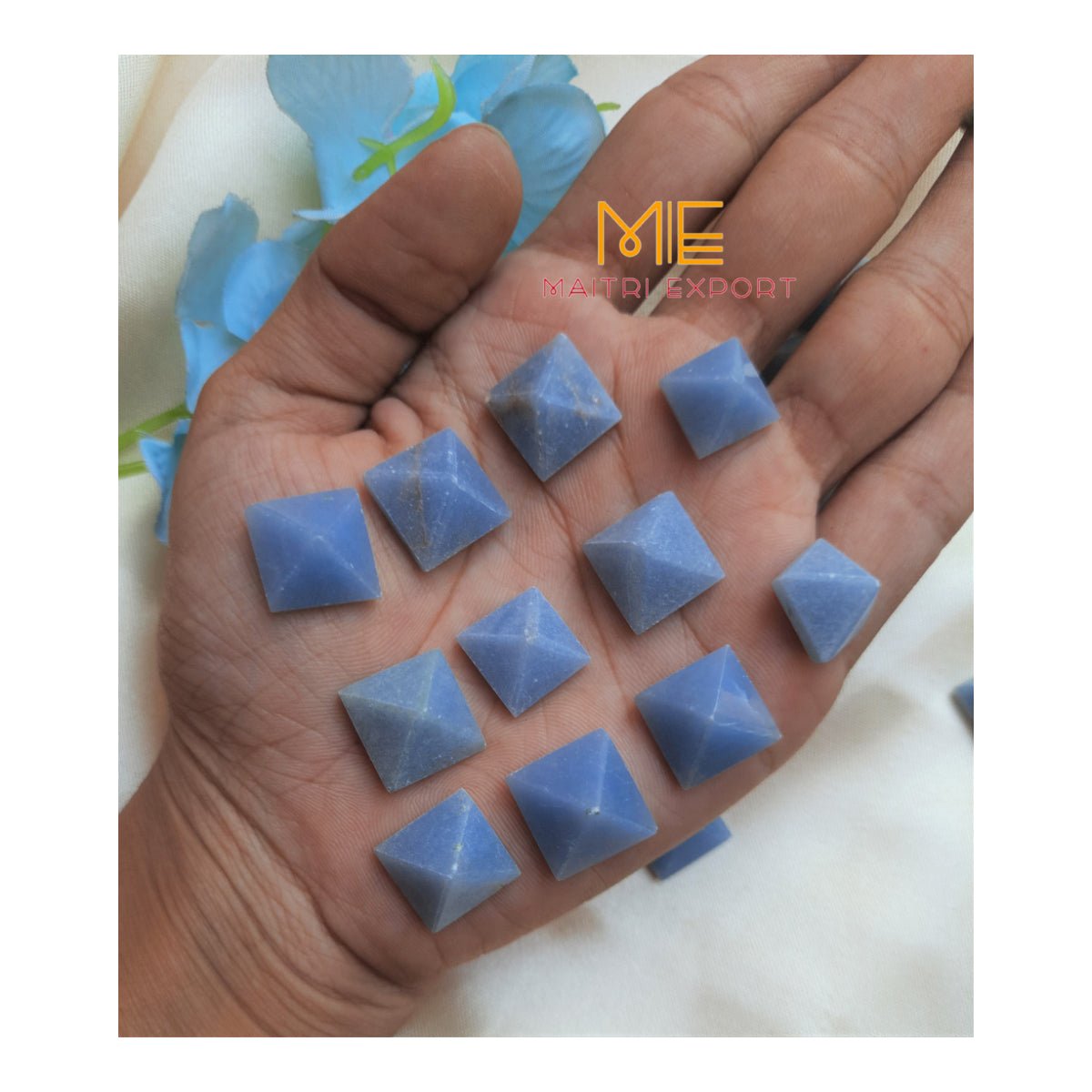 Crystal stone pyramids, mini ( 0.5 inch )-Angelite-Maitri Export | Crystals Store