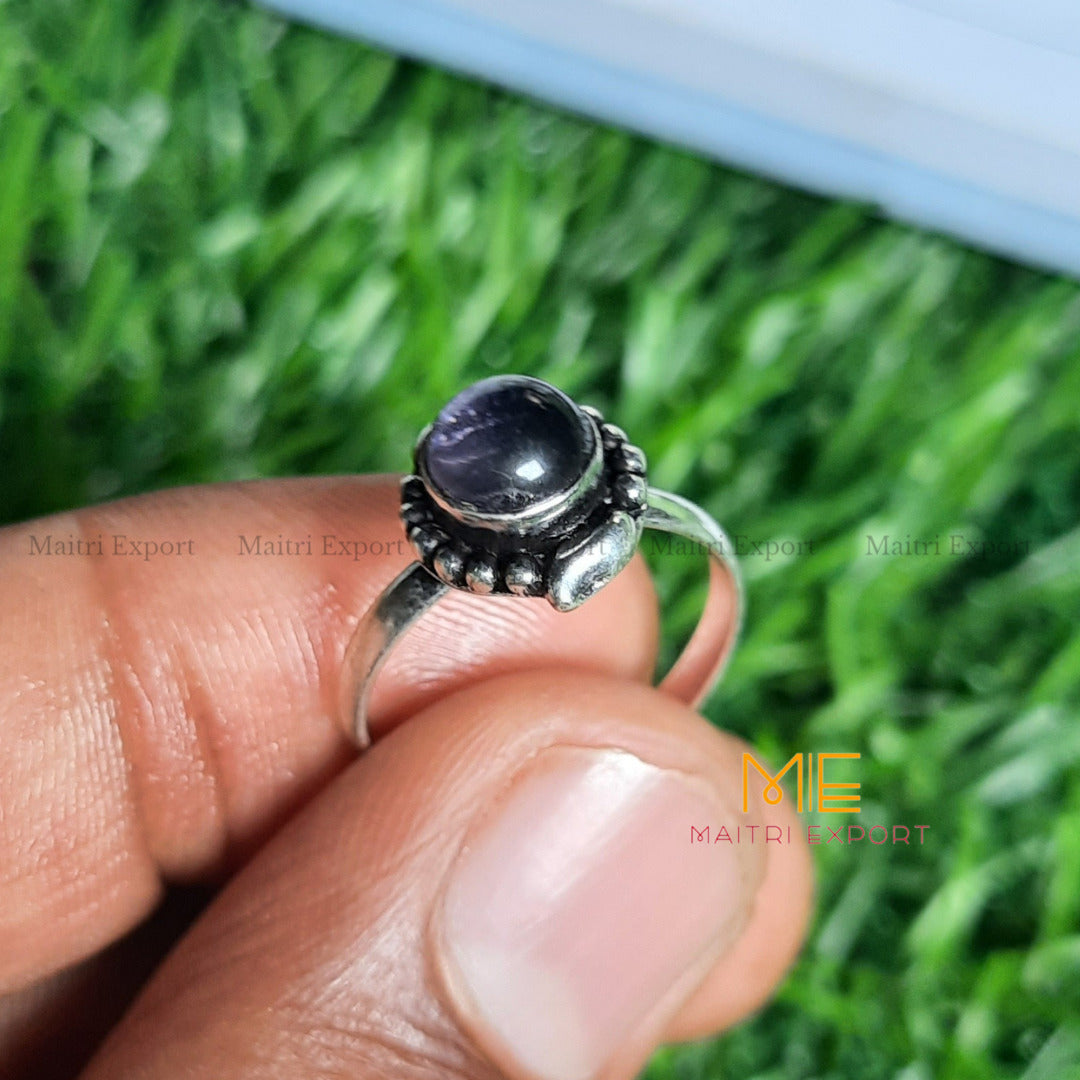 Natural Gemstone Crystal Adjustable Rings (1)-Amethyst-Maitri Export | Crystals Store