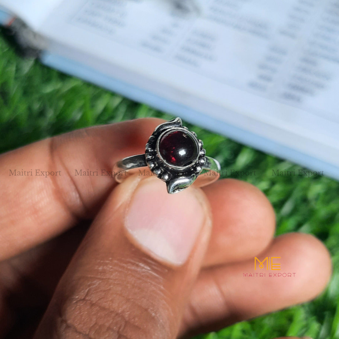 Natural Gemstone Crystal Adjustable Rings (1)-Garnet-Maitri Export | Crystals Store